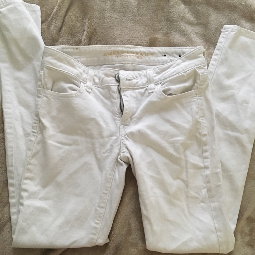 american eagle super stretch white jeans 2